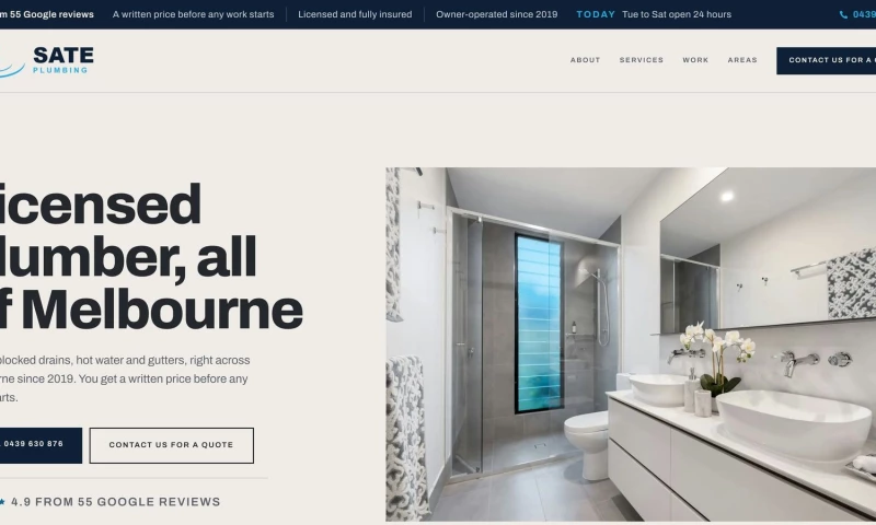 Haven Designs - Full site rebuild for a Brisbane plumbing business