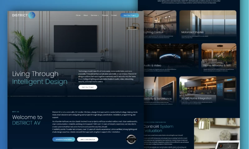 Mojo Media - Website for District AV