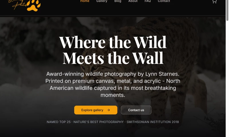 76 Design Solutions - Print-on-Demand Store for a Wildlife Photographer