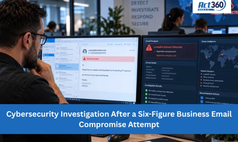 ACT360 Web & IT - Cybersecurity Investigation After a Six-Figure BEC Attempt