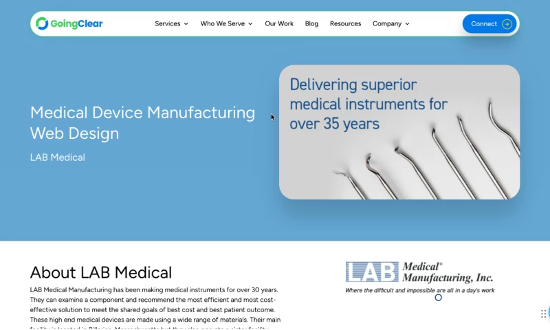 GoingClear - LAB Medical Manufacturing