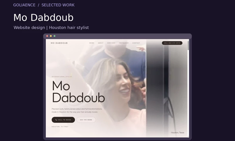 Goliaence - Mo Dabdoub | Visual website and phone booking