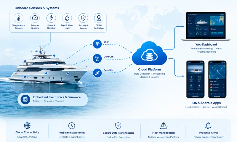 Jenex Technovation Pvt. Ltd - End-to-End Yacht Monitoring and Control System with Dashboard and Mobile Apps
