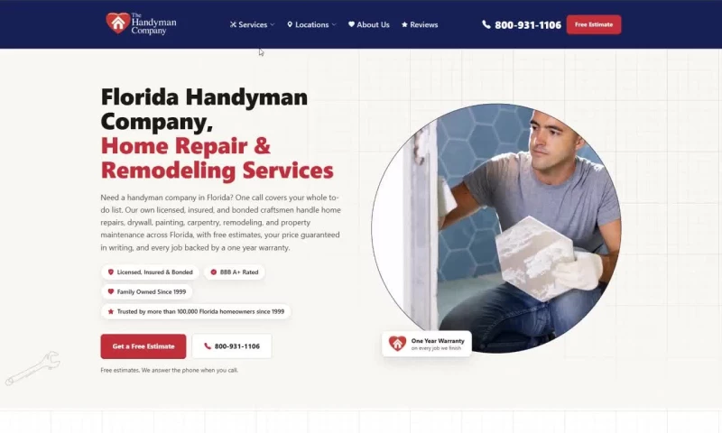 L3ad Solutions - The Handyman Company: Multi-Location Website Rebuild and Local SEO