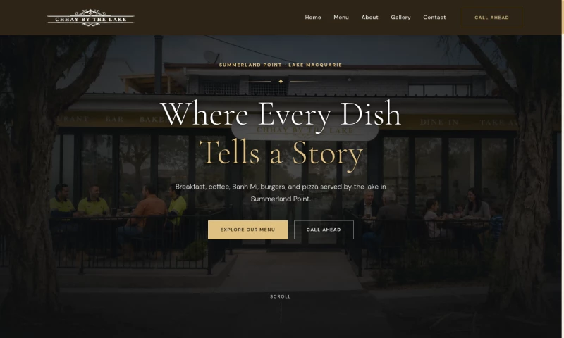 Rod Fernandez Design - A lakeside cafe website built to fill tables