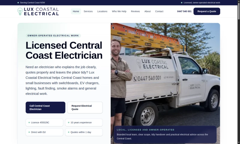 Rod Fernandez Design - A 50-page local electrician site built for search