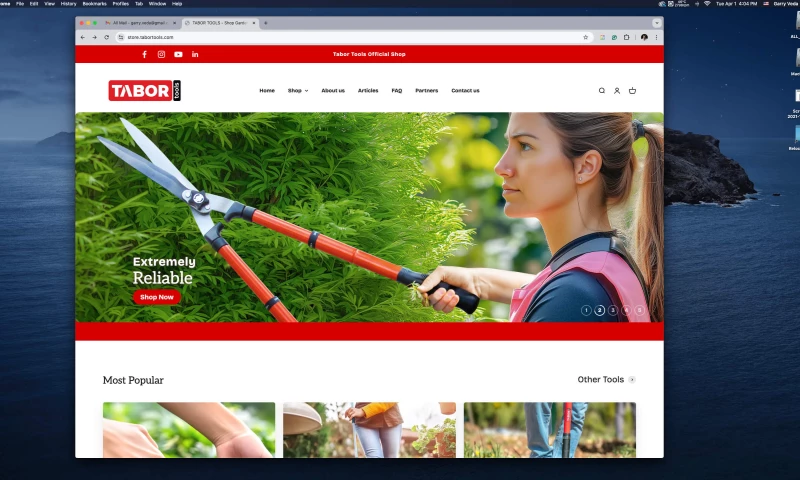 GarryVeda Design Bureau - Tabor Tools Shopify E-Commerce Website Design & Development