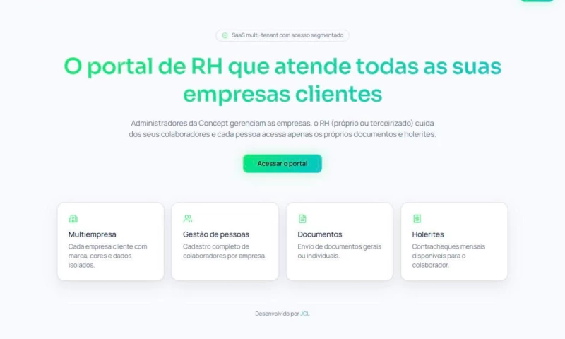 JCL Eletronic - Concept Portal — Multi-Tenant HR SaaS