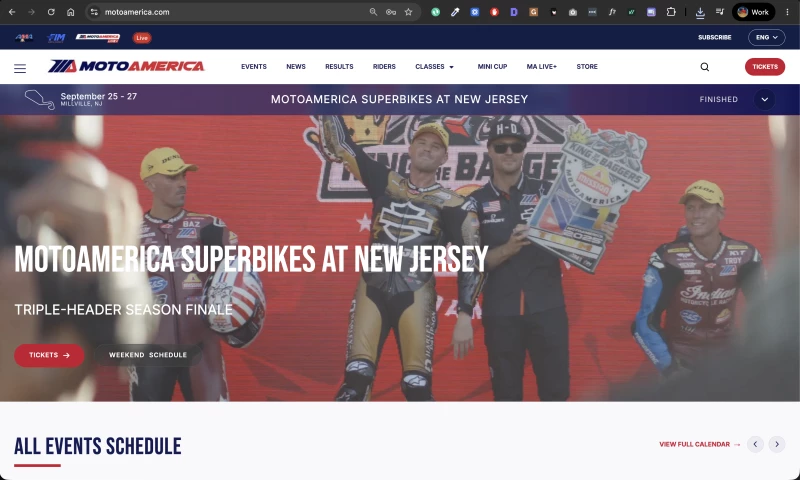 Elevatrix Solutions LLC - Website Design For MotoAmerica Inc.