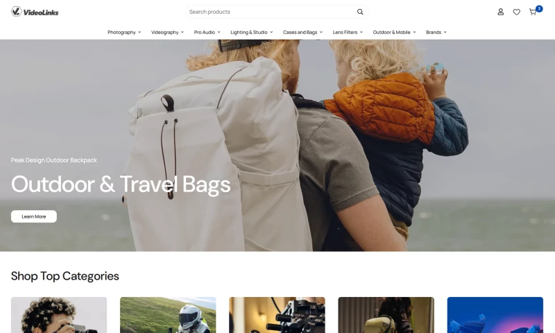Skyloom Studios - VideoLinks: Shopify Store for a Camera and Photography Retailer