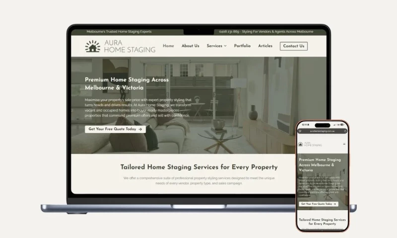 Omera Websites - Home Staging Website Design Aura Home Staging