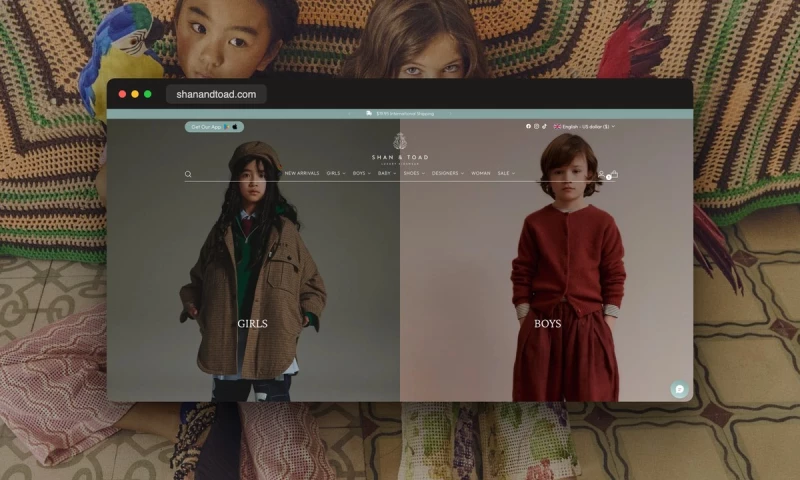 Blinix Solutions - Shan and Toad, luxury kidswear Ecommerce redevelopment