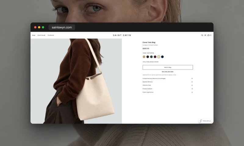 Blinix Solutions - Saint Swyn, editorial Shopify storefront for an accessories label