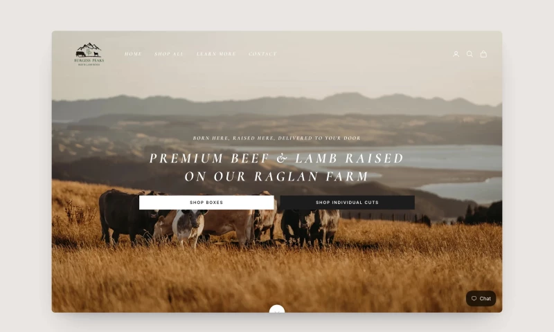 Tripster Developers - Burgess Peaks: farm-to-door meat box store on Shopify