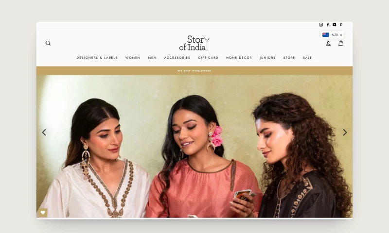 Tripster Developers - Story of India: multi-designer boutique on Shopify