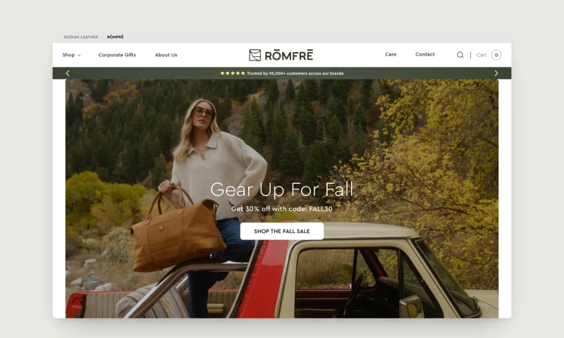 Tripster Developers - Römfre: mobile-first leather bag store on Shopify