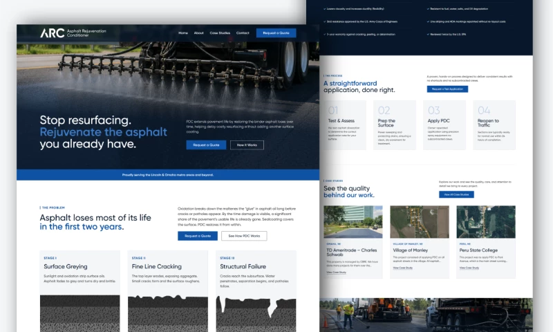 Mojo Media - New Website for Asphalt Rejuvenation Conditioner