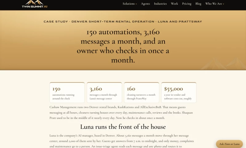 Twin Summit AI - 150 automations run a Denver rental company