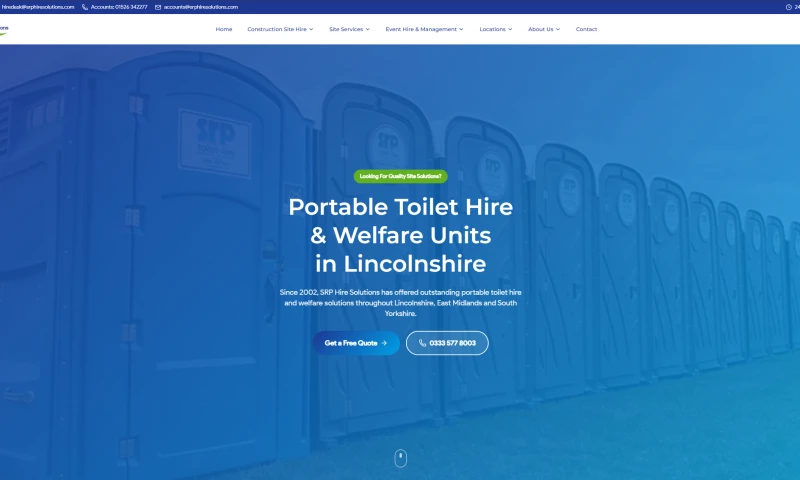 BKA Digital - SRP Hire Solutions: toilet and welfare unit hire website