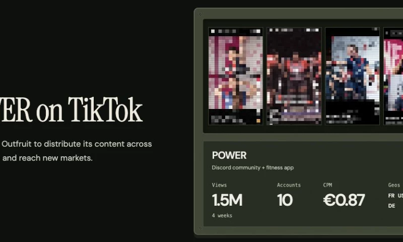 Outfruit - POWER — Organic TikTok distribution across four markets