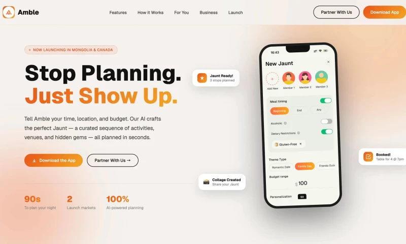 Psi Square - Amble - AI-Assisted Smart Local Exploration, Jaunt Planning & Business Engagement Platform