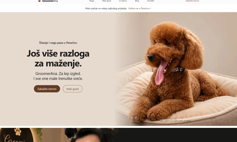 Kvant Studio - groomerana.rs: dog grooming salon website