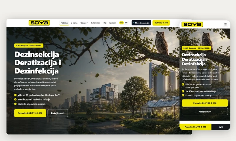 BIRO 404 - DDD SOVA — pest control website redesign