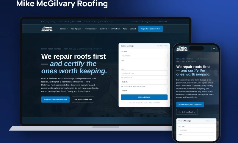 UltraWeb Labs Inc. - Roofing website rebuild + local SEO