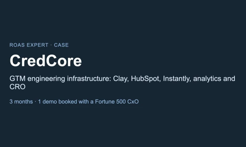 ROAS Expert - CredCore: GTM engineering infrastructure setup