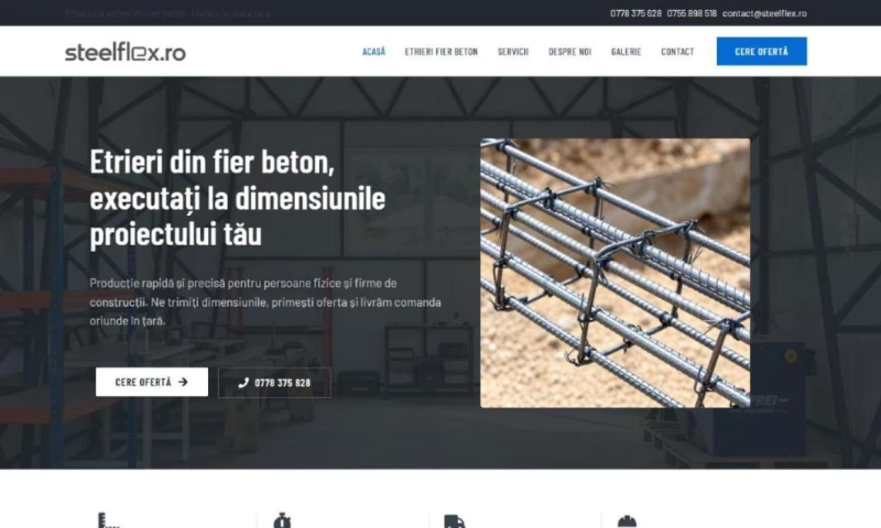 Alex Design - Steelflex.ro — website for a rebar stirrup manufacturer