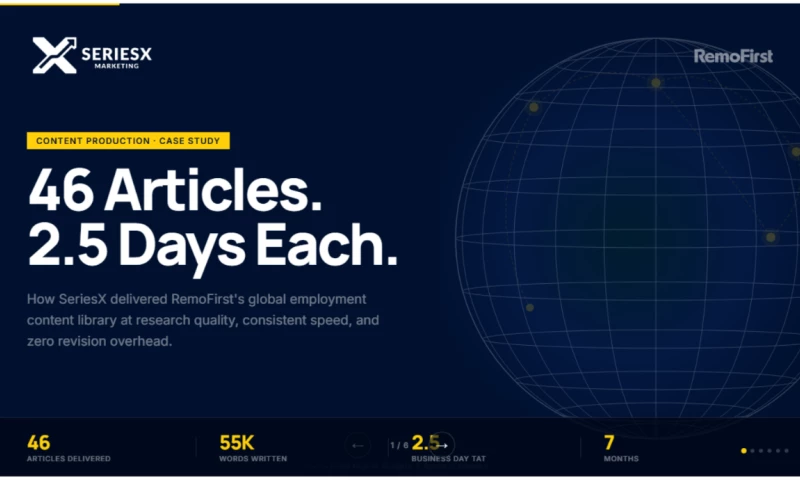 SeriesX Marketing Pvt. Ltd. - RemoFirst Research-Driven Content Production at Scale