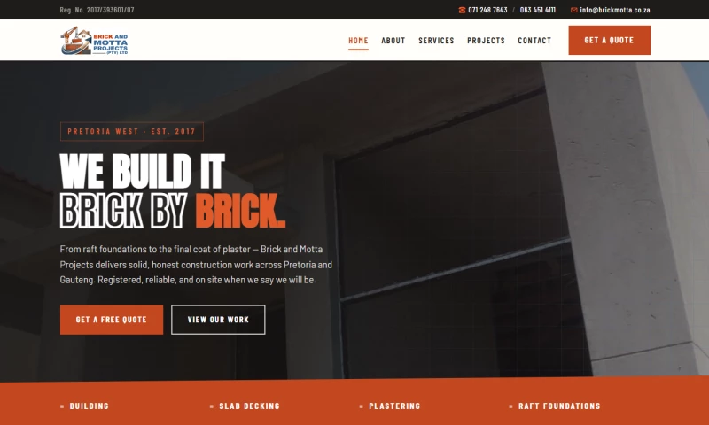 Nova SIte - Brick and Motta Projects Construction Company Website