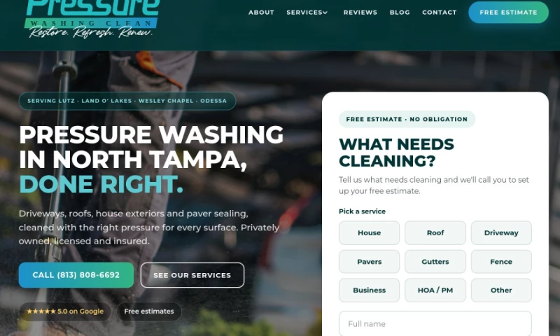 Forty-Second Street - Pressure Washing Clean — Webflow Website for a Tampa Bay Pressure Washing Company