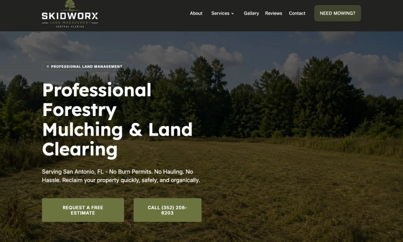 Forty-Second Street - SkidWorx Land Management — Webflow Website & Local SEO for a Florida Land Clearing Company