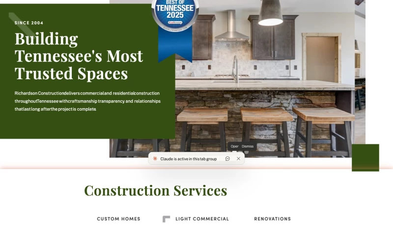 Forty-Second Street - Richardson Construction — Webflow Website for an East Tennessee Custom Home Builder