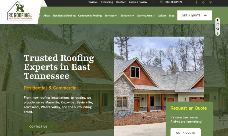 Forty-Second Street - RC Roofing — Webflow Website for an East Tennessee Roofing Contractor