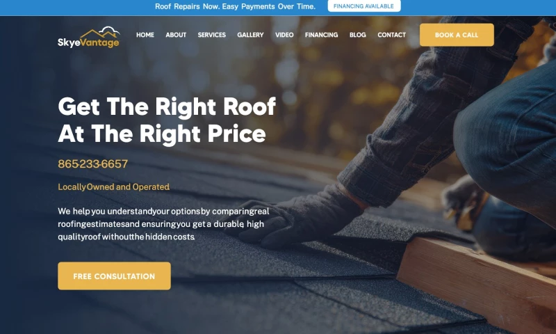 Forty-Second Street - SkyeVantage — Webflow Website for an East Tennessee Roofing Company