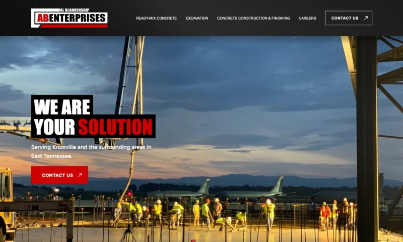 Forty-Second Street - AB Enterprises — Webflow Website for an East Tennessee Concrete & Excavation Contractor