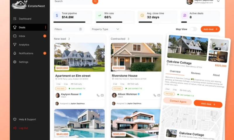 Upstack Web - EstateNext Real Estate Deal Pipeline CRM