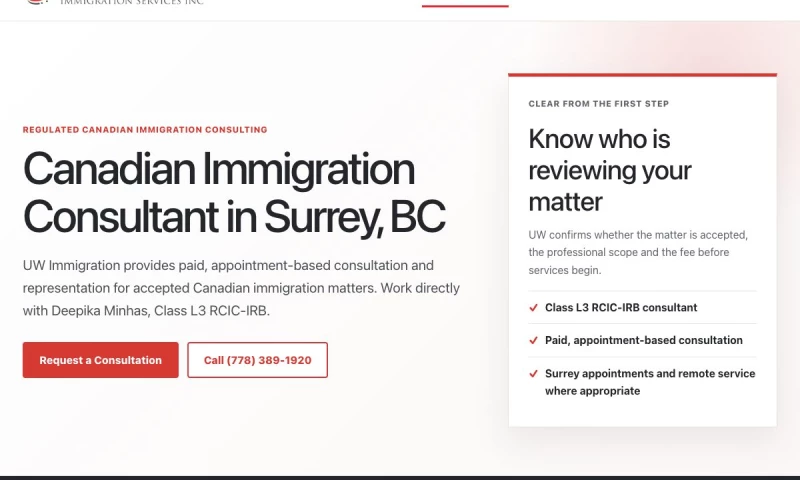 Luminary Studio - UW Immigration - Website Recovery & Consultation Intake