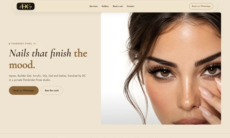 P2L Digital Studio - DC Dream Beauty: Nail & Lash Studio Website with Online Booking