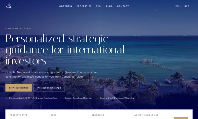 Quartz - Nau Realty Invest: trilingual real estate site