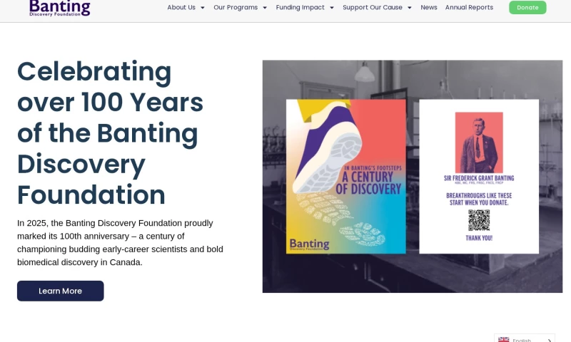 Oakville Web Designs - Banting Discovery Foundation - Website build