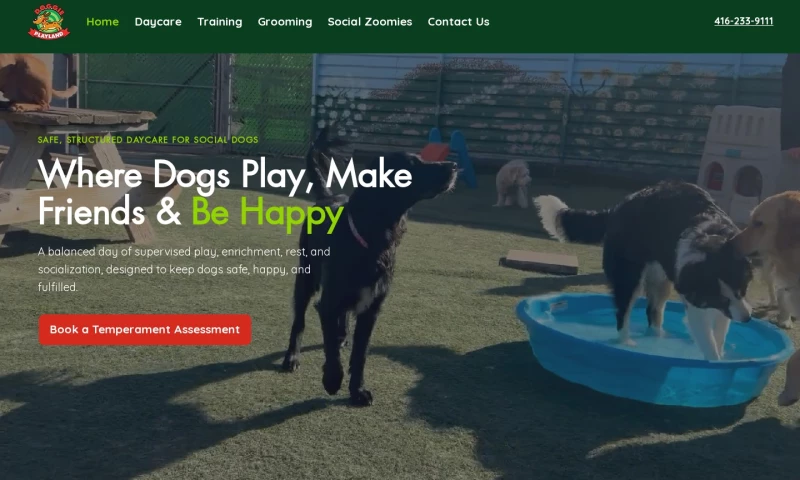 Oakville Web Designs - Doggie Playland - Website build