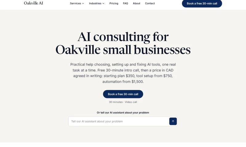 Oakville Web Designs - Oakville AI - Website and chatbot