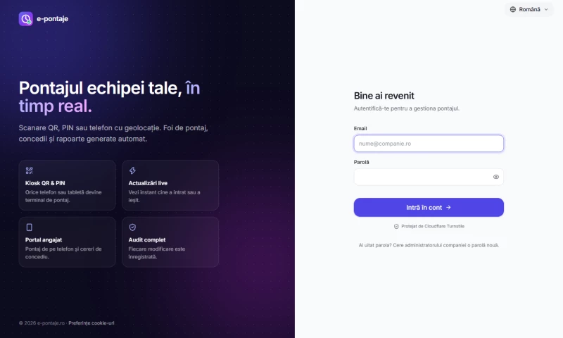 WeCode Romania - e-pontaje.ro – staff time-tracking web app