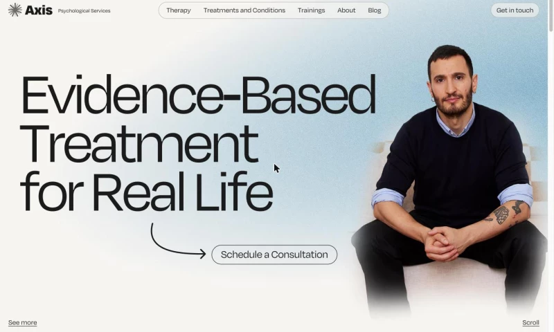 Creayou Studio - Axis. Website for a psychotherapy practice in NYC