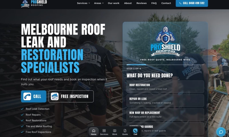 Scalus - ProShield Roofing: website, local SEO and AI Search