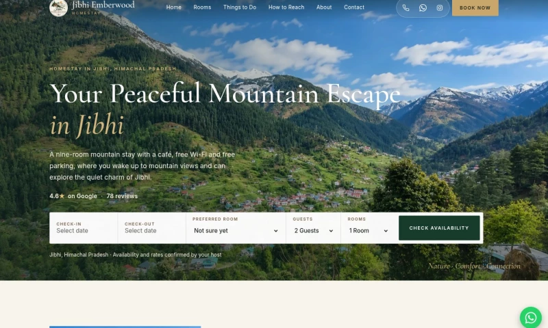 Algea - Jibhi Emberwood homestay website