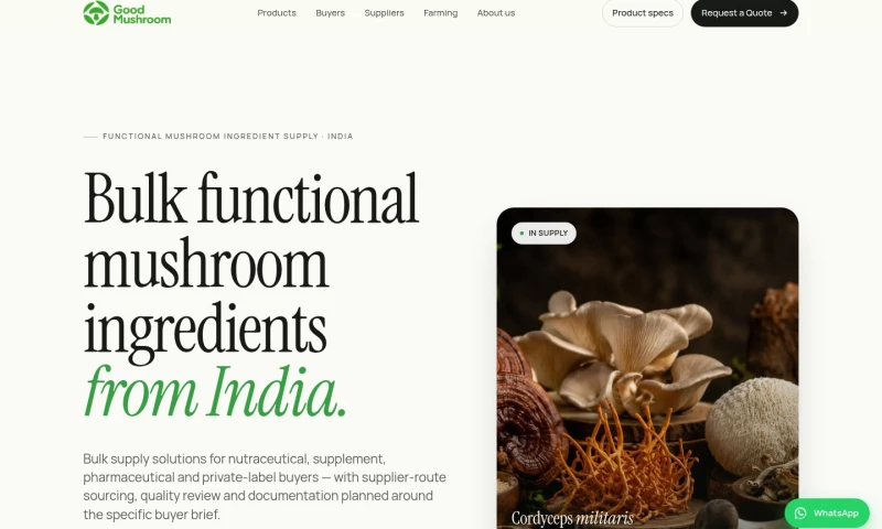 Algea - Good Mushroom brand website
